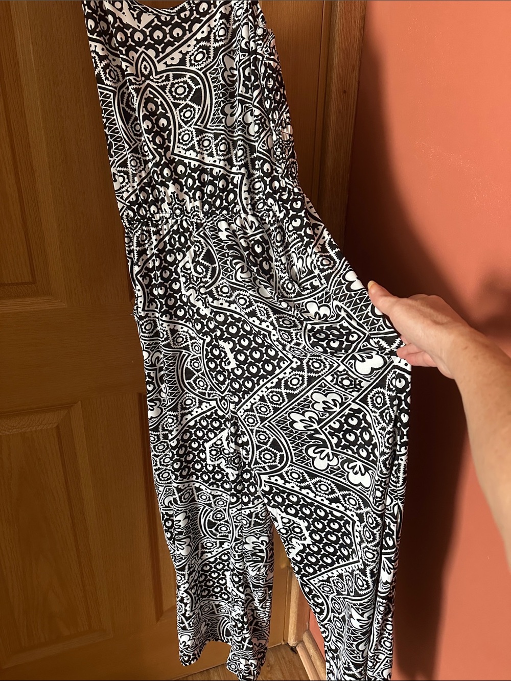 Black & White Printed Sleeveless Jumpsuit